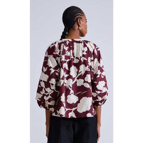 Apiece Apart Tule Top in Paz Floral Fig L - Picture 3 of 4